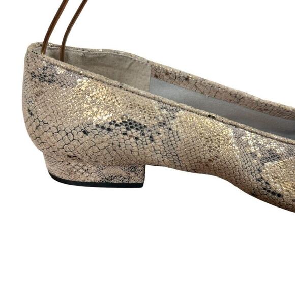 Vaneli Van Eli Nappa Metallic Leather Snake Print Slip On Loafers Shoes sz 10 W - Picture 3 of 16